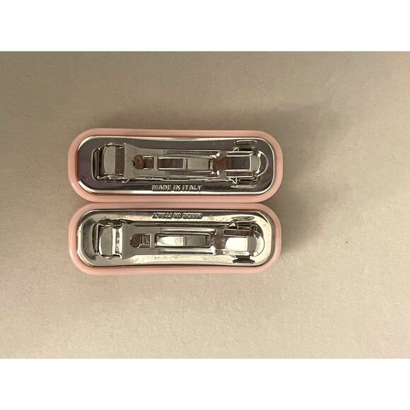 Miu Miu Crystal Embellished Pink Hair Clips Made In Italy With Satin Pouch - Picture 2 of 5